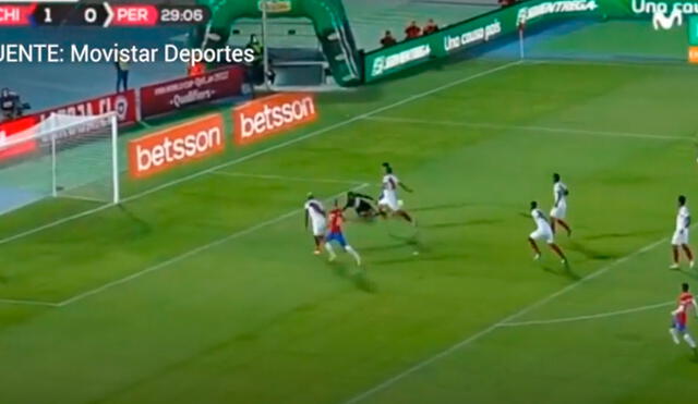 Chile y Perú se enfrentan por la fecha 3 de Eliminatorias Qatar 2022. Foto: captura Movistar Deportes.