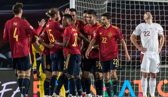 España venció 1-0 a Suiza por la fecha 3 del grupo D de la Liga de Naciones 2020. Foto: EFE