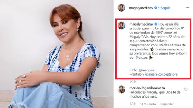 Magaly Medina celebra 22 años en ATV como periodista de espectáculos