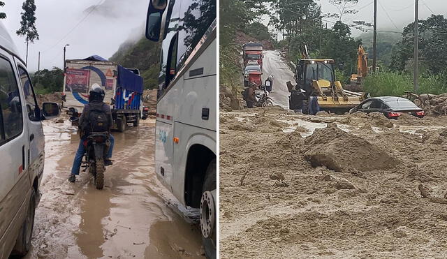 Amazonas vía Pedro Ruiz-Chachapoyas deslizamiento tránsito lluvias