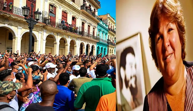 Las protestas en Cuba fueron comentadas por Aleida Guevara March. Foto: composición/AFP/difusión