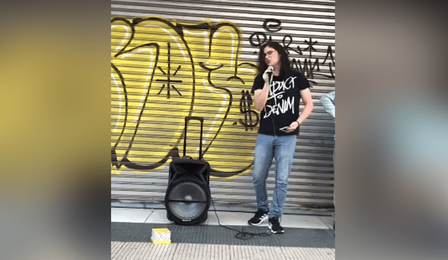 Un joven decidió cantar en la calle un tema de Pearl Jam, imitando a la perfección la voz del vocalista. Foto: Facebook