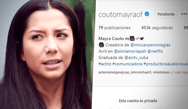Mayra Couto reactivan Instagram oficial de la actriz, pero ella revela que perdió el acceso a su cuenta  Andrés Wiese