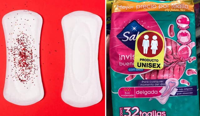 Conocida marca lanzó toallas higiénicas unisex. Foto: composición LR/Twitter/Mamás latinas