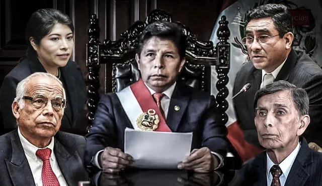 Aníbal Torres, Betssy Chávez, Willy Huerta y Gustavo Bobbio estuvieron con Pedro Castillo durante el golpe de estado. (Foto: Composición La República).