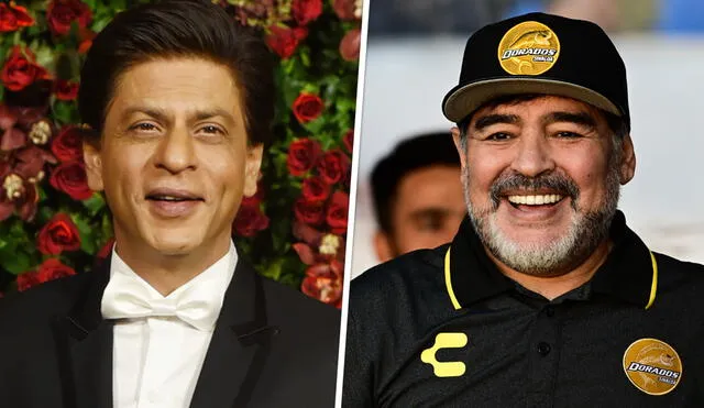 Shah Rukh Khan confiesa que extrañará a Diego Armando Maradona. Fotos: Agencia AFP