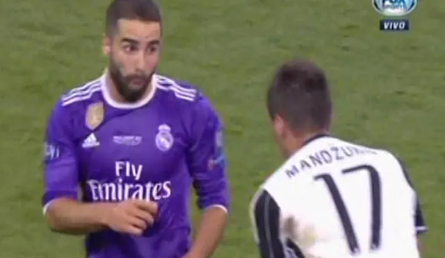 Real Madrid vs. Juventus: Carvajal y su polémico gesto a Mandzukic tras falta [VIDEO]