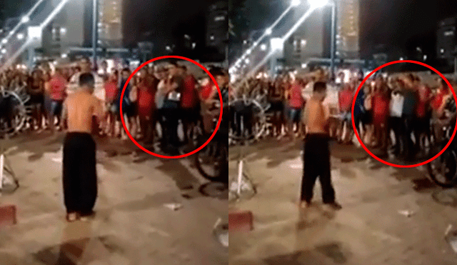 Facebook: Joven gritó en pleno show callejero e hizo reir a todos [VIDEO]