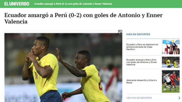 Así reaccionó la prensa internacional tras derrota de Perú ante Ecuador [FOTOS]
