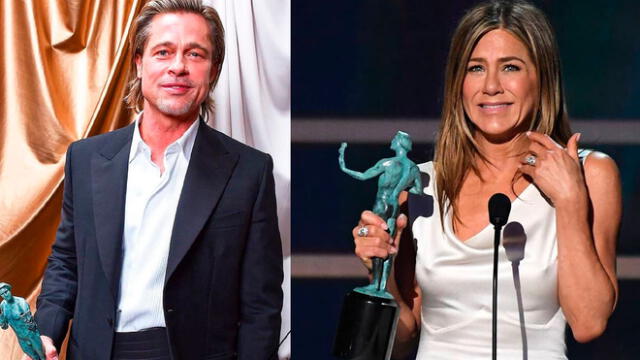 Brad Pitt y Jennifer Aniston en los premios SAG. Foto: Instagram