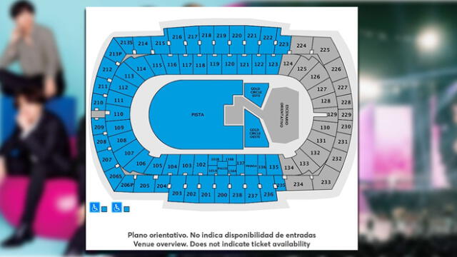 Los organizarores señalaron que toda el área de pista no tendrá asientos numerados.