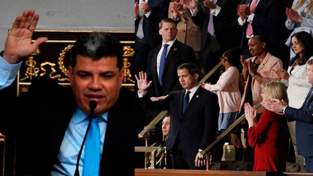 Mientras Luis Parra (i) prosigue sus labores, Juan Guaidó sigue considerado como único líder del Parlamento y por eso, presidente encargado de Venezuela. Foto: composición