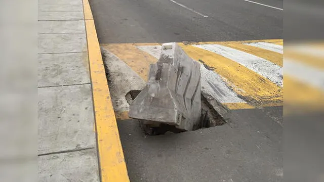 #YoDenuncio: bloque de plástico colocado en agujero genera pánico en peatones 