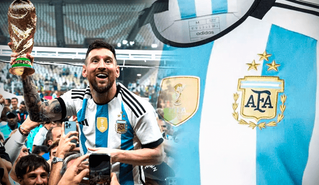 Miles de hinchas de la selección Argentina podrán comprar la camiseta que Lionel Messi lució al salir ganador en Qatar 2022. Foto: Gerson Cardoso/ composición LR