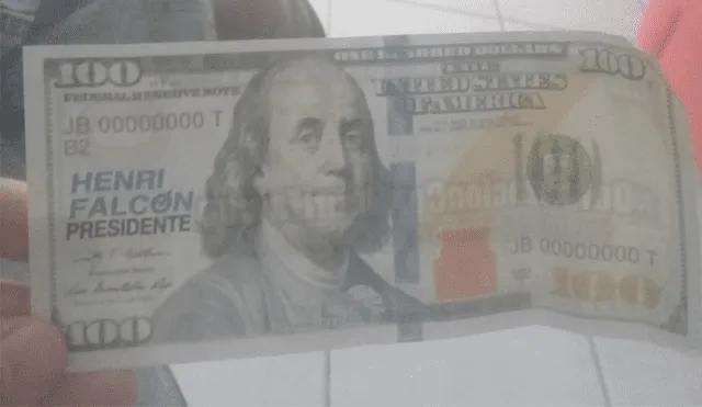 Venezuela: candidato repartió $100 falsos para promocionar la dolarización