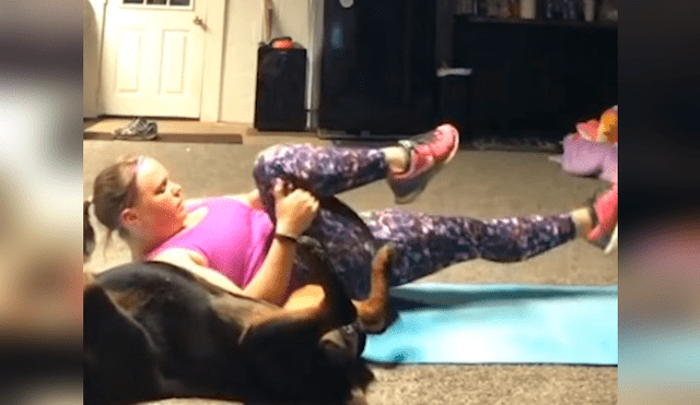 Facebook viral: captan a perro copiando ejercicios de su dueña y enternece a miles [VIDEO] 