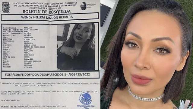 Wendy Helen Sandon Herrera, estilista peruana desaparicida en Pueblo fue hallada muerta el 23 de diciembre. Foto: composición LR/Fiscalía de México/Facebook Hellen Sandon