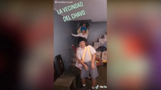 Desliza las imágenes para ver la peculiar parodia que hizo esta familia peruana de la 'Bonita Vecindad'. Foto: Nataly Bajonero/TikTok