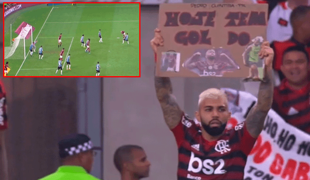 Al inicio del segundo tiempo, Gabriel marcó el 2-0 a favor de Flamengo sobre Gremio. | Foto: Fox Sports