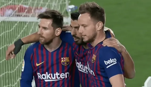 Barcelona vs Rayo Vallecano: Suárez jugó en pared con Rakitic y puso el 3-1 [VIDEO]