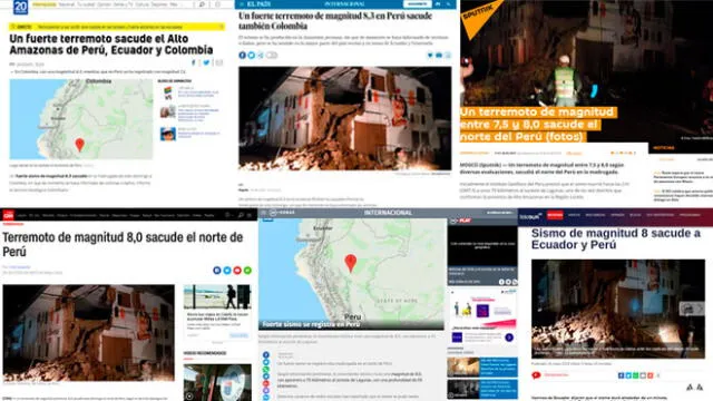 Así informaron los medios del mundo sobre el fuerte sismo que sacudió Perú