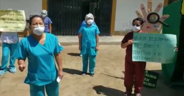 Personal CLAS en Lambayeque protesta por mejores condiciones laborales.