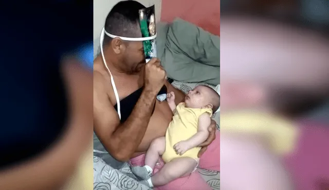 Video es viral en Facebook. Padre de familia se había quedado a cargo de sus hijos y buscó una salida desesperada al ver que su bebé no quería comer