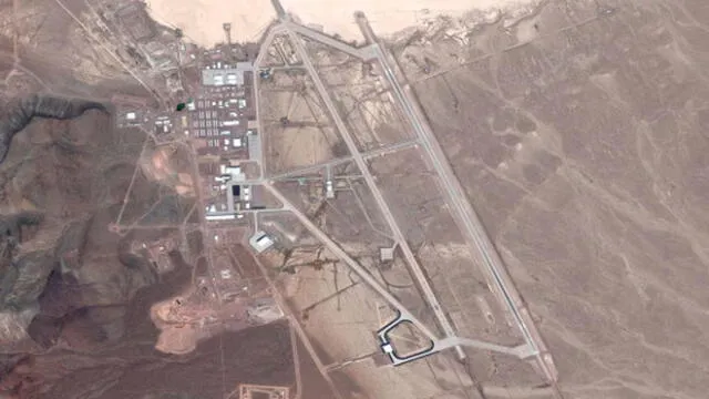 Vista aérea del Área 51, la base secreta de EE. UU. Foto: Digital Globe.