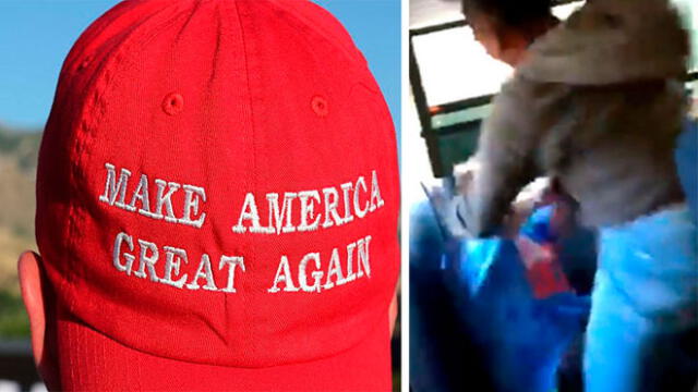 Estudiantes agarran a golpes a compañero que usó una gorra con el lema de Trump [VIDEO]