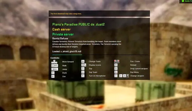Al ingresar a tu primera partida se descargarán importantes elementos que te dejarán jugar Counter-Strike 1.6 desde Chrome, Firefox y Edge. Foto: CS-ONLINE.CLUB