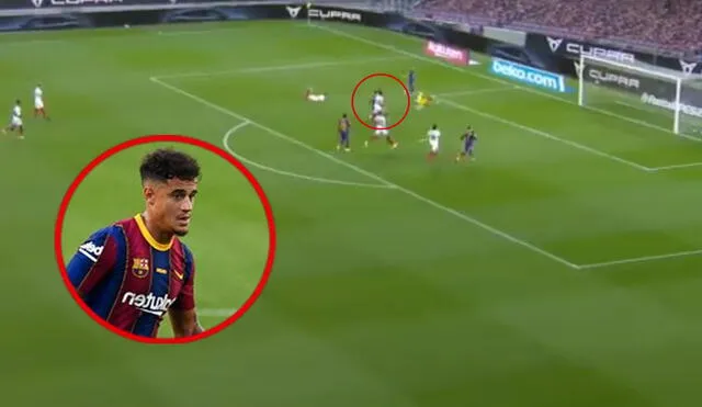 Gol de Coutinho en el Barcelona vs. Sevilla. Foto: Captura Directv Sports