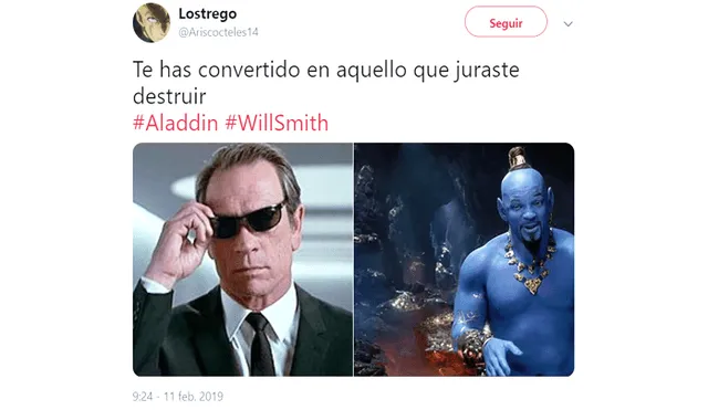 Aladdin: Will Smith se luce como el Genio e indignados fans le dedican memes