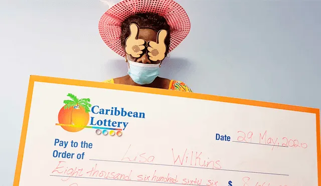 Lisa Wilkins se llevó la misma cantidad de dinero que se ganó hace unos años tras apostarle a una "mágica" combinación. Foto: The Caribbean Lottery