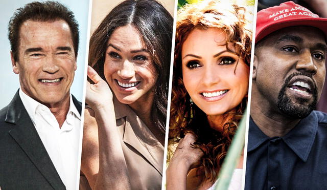 Arnold Schwarzenegger, Meghan Markle, Angélica Rivera y Kanye West son algunos de los personajes que se interesaron por la política. (Foto: composición)