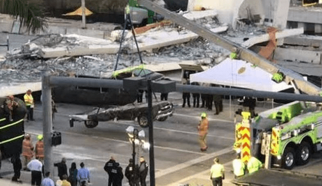 Estados Unidos: así terminaron los vehículos bajo el puente que colapsó en Miami [VIDEO]