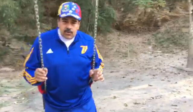 Facebook: Nicolás Maduro envía curioso saludo desde un columpio por Semana Santa 