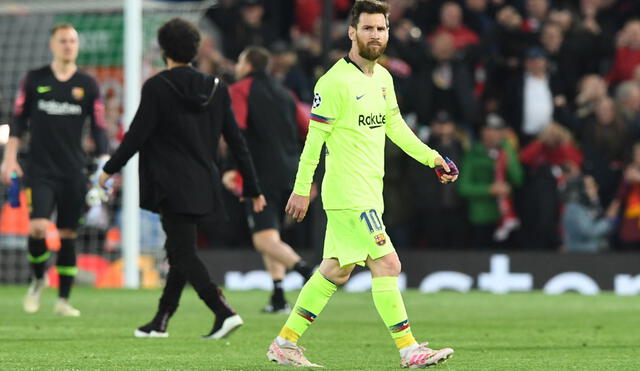 Video de Lionel Messi y su discurso previo al partido con Liverpool en Anfield por semifinales de la Champions League. Foto:  EFE