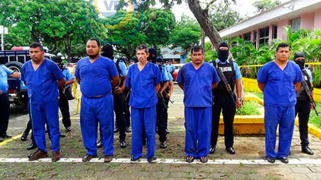 Miembros de la banda de Sarria, capturados por la policía de Nicaragua.