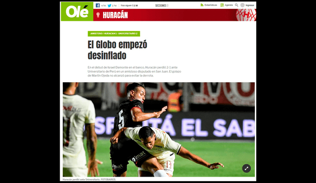 Universitario de Deportes: así informó la prensa argentina sobre el triunfo crema.