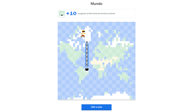 Así luce el Snake de Google Maps mientras se está jugando una partida.