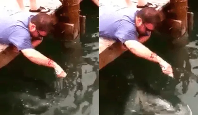 Facebook Viral: Quiso darle de comer a pez y casi pierde su brazo [VIDEO]