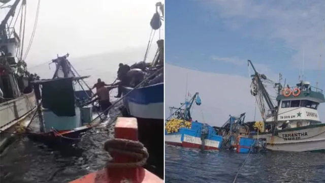 Tacna. Los tripulantes de diferentes embarcaciones apoyaron a los pescadores afectadores. Foto: La República