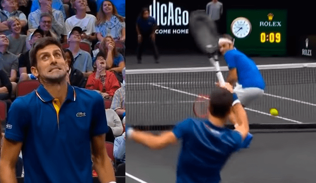 Djokovic cometió gracioso 'blooper' y perjudicó a Roger Federer [VIDEO]