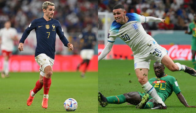 Griezmann y Foden intentarán ser figuras de sus selecciones en el partido entre campeones mundiales. Foto: Composición LR/AFP