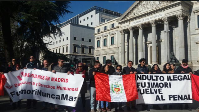 Fujimori: Realizan plantón en Madrid contra el indulto