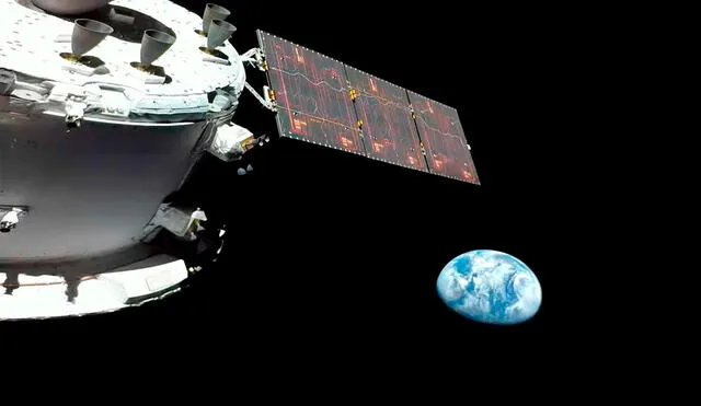 Fotografía de la Tierra tomada por una de las 16 cámaras de la nave Orión, la cápsula espacial de la misión Artemis 1 que en un futuro transportará humanos. Foto: NASA