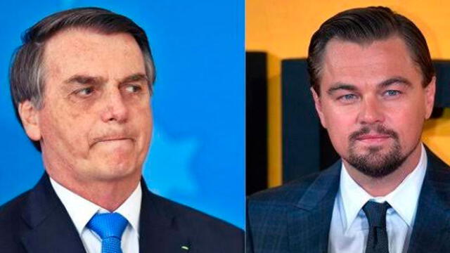 Jair Bolsonaro y Leonardo Di Caprio. Foto: Difusión.