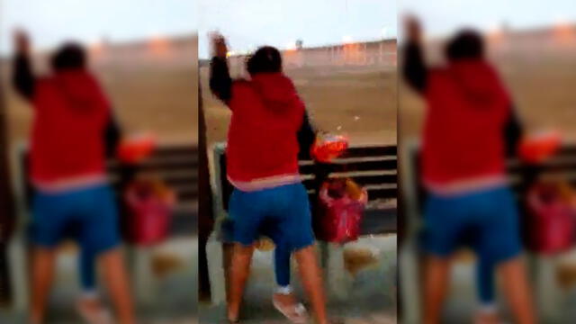 Tumbes: mujer ataca a amante de su esposo afuera de penal Puerto Pizarro [VIDEO]