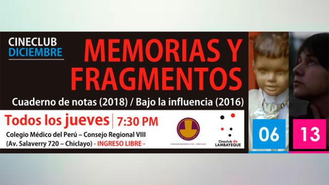 Cineclub de Lambayeque presenta: Memorias y fragmentos
