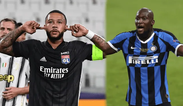 Memphis Depay y Romelu Lukaku juegan en el Lyon e Inter, respectivamente. (Créditos: AFP)
